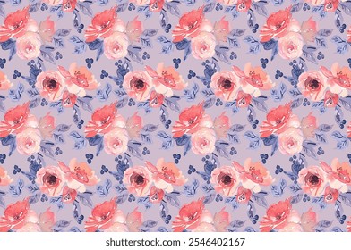 meadow seamless pattern. Plant background for fashion, wallpapers, print. A lot of different flowers on the field. Liberty style millefleurs. Trendy floral design
