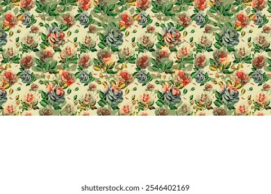 prado padrão sem emenda. Planta de fundo para moda, papéis de parede, impressão. Muitas flores diferentes no campo. Millefleurs estilo Liberdade. Design floral moderno