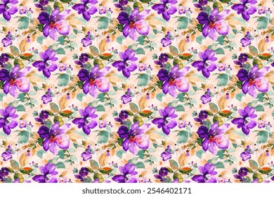 Prado sin patrón. Fondo de la planta para la moda, Fondos de pantalla, impresión. Muchas flores diferentes en el campo. Millefleurs estilo Liberty. Diseño floral de moda