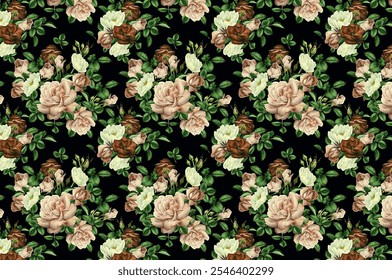 meadow seamless pattern. Plant background for fashion, wallpapers, print. A lot of different flowers on the field. Liberty style millefleurs. Trendy floral design
