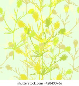 Meadow seamless pattern. Wild grass background. Eps 10.