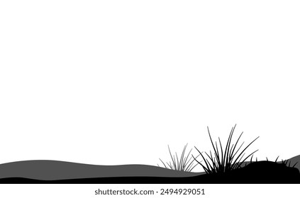 meadow silhouette with long grass