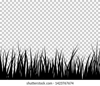 Silhueta de prado com grade de transparência no verso. Ilustração de vetor.