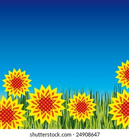 Meadow with sunflowers