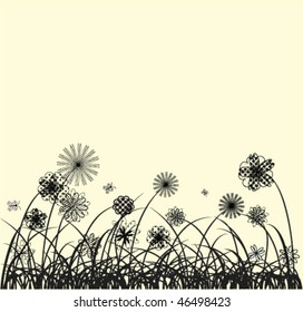 Meadow with white background