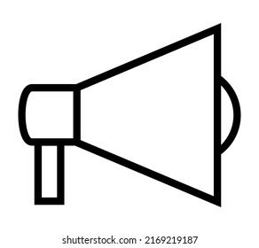 Kontursymbol für Meagaphone. Vektorgrafik einzeln auf weißem Hintergrund.