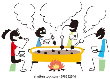 Meal around the pot