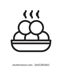Icono de contorno de Vector de bola de comida. Archivo EPS 10 