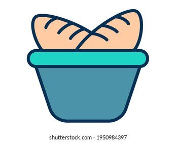meal bread muslim ramadan single isolated icon with filled line style
