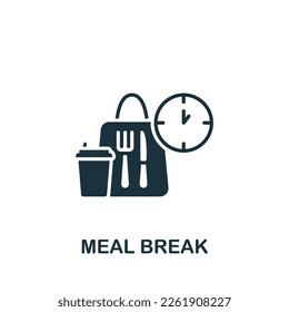 Icono de descanso de comidas. Signo monocromo simple de la recaudación de las prestaciones de los empleados. Icono de descanso de comidas para logotipo, plantillas, diseño web e infografías.