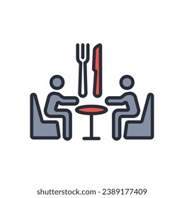 meal break  icon. vector.Editable stroke.linear style sign for use web design,logo.Symbol illustration.
