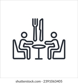 meal break  icon. vector.Editable stroke.linear style sign for use web design,logo.Symbol illustration.