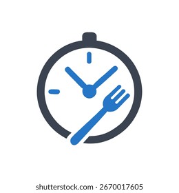 Meal Break Time Schedule Icon Isolated On White Background 
