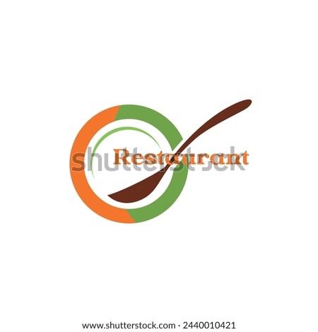 Meal Breaks Vector Line Icon - Plate Spoon restaurant logo design clipart