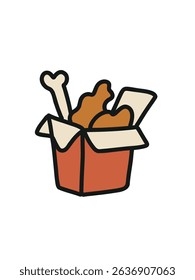 meal in a bucket – vector style illustration