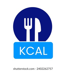 Meal calories with plate, fork and knife, Obesity, Not having healthy diet. Kcal. Low Calorie Meals. Eat Well. Healthy breakfast. Nutrition Dieting Weight Loss.