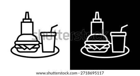 Meal Combo Icon Of Line Black And White Style