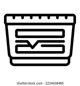 Meal container icon outline vector. School box. Kid food