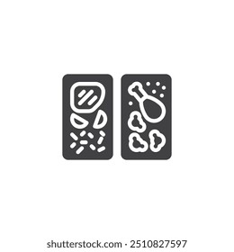 Meal container vector icon. filled flat sign for mobile concept and web design. Meal Prep glyph icon. Lunch box symbol, logo illustration. Vector graphics