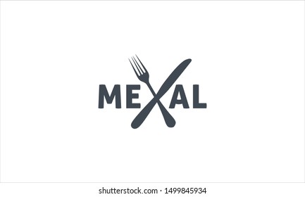 Meal creative text minimal logo