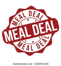 Meal deal grunge rubber stamp on white background, vector illustration