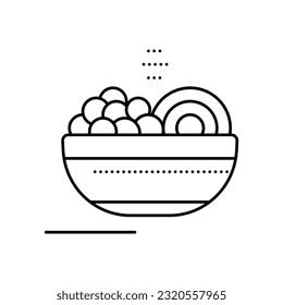 meal dish line icon vector. meal dish sign. isolated contour symbol black illustration