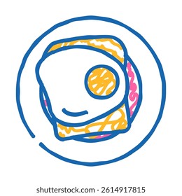 meal egg chicken farm food doodle icon sketch vector. meal egg chicken farm food sign. isolated symbol illustration