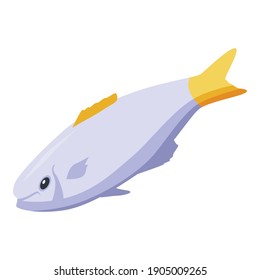 Meal fish icon. Isometric of meal fish vector icon for web design isolated on white background