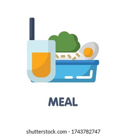Meal flat icon style design illustration on white background eps.10