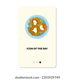 Meal flat vector icon. Pancakes isolated sign. Food, lunch, Asian cuisine concept. Vector illustration symbol elements for web design