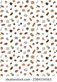 Meal food pattern wallpaper illustration