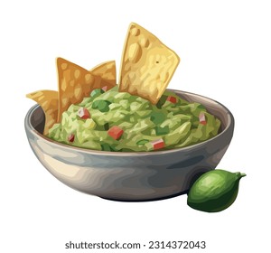 meal guacamole salad with nachos icon isolated