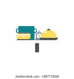 Meal hot serving icon set 