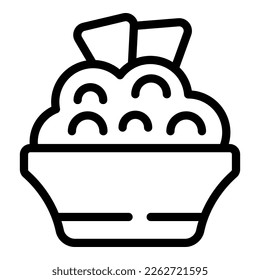 Meal hummus icon outline vector. Cuisine day. Pita dip