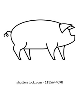 Meal icon. Farm animals line black and white isolated vector icon