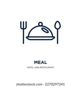 meal icon from hotel and restaurant collection. Thin linear meal, food, eat outline icon isolated on white background. Line vector meal sign, symbol for web and mobile