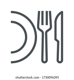 Icono de la comida, concepto de monolinaEl icono se creó en una cuadrícula perfecta de 48x48 píxeles alineada que proporciona un aspecto limpio y nítido. Peso ajustable del trazo. 