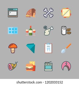 meal icon set. vector set about ham, toad, ladle and breakfast icons set.