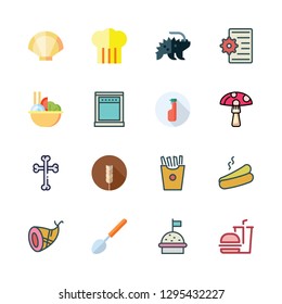meal icon set. vector set about porcupine, ladle, tools and utensils and hot dog icons set.