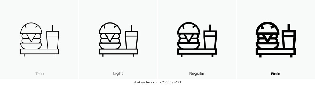 meal icon. Thin, Light Regular And Bold style design isolated on white background