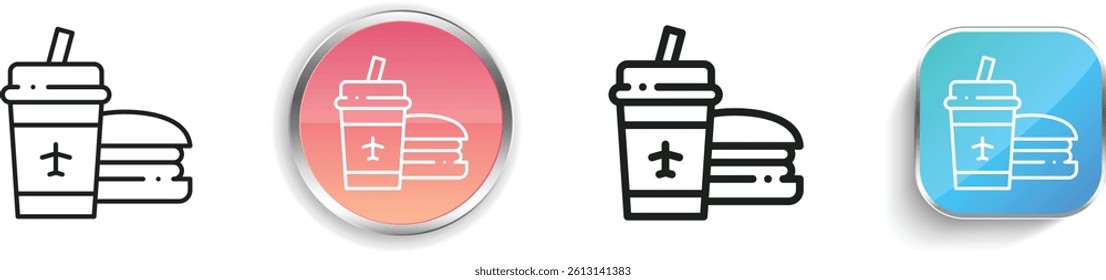 meal icon. Thin Linear, Regular and Button Style Design Isolated On White Background