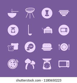 meal icon. meal vector icons set microwave, ladle spoon, chef and colander