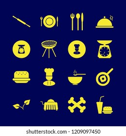 meal icon. meal vector icons set room service, chef, kitchen scale and proper meal