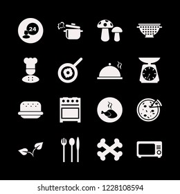 meal icon. meal vector icons set colander, gas stove, hot chicken and kitchen scale