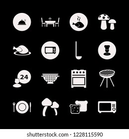 meal icon. meal vector icons set bread slices, dining table restaurant, ladle spoon and plate folk knife