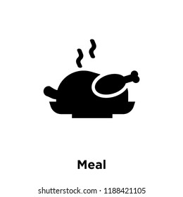 Meal icon vector isolated on white background, logo concept of Meal sign on transparent background, filled black symbol