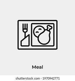 meal icon vector. Linear style sign for mobile concept and web design. meal symbol illustration. Pixel vector graphics - Vector.