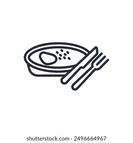 meal icon. vector.Editable stroke.linear style sign for use web design,logo.Symbol illustration.