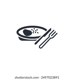 meal icon. vector.Editable stroke.linear style sign for use web design,logo.Symbol illustration.
