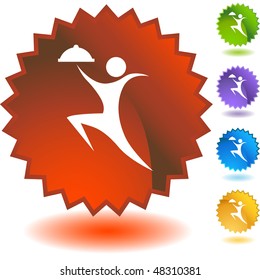 Meal icon web button isolated on a background.